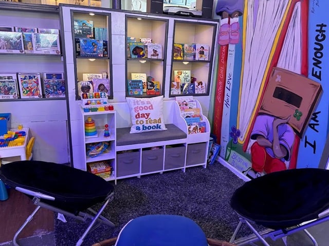 Interior photo of the bookstore