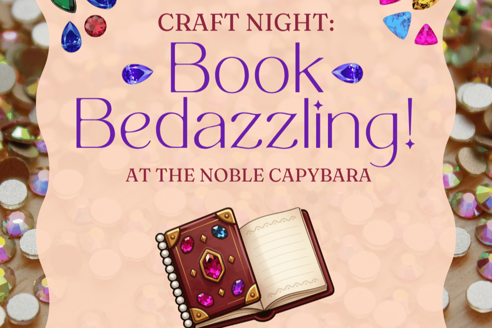 flyer for Book Bedazzling craft night event