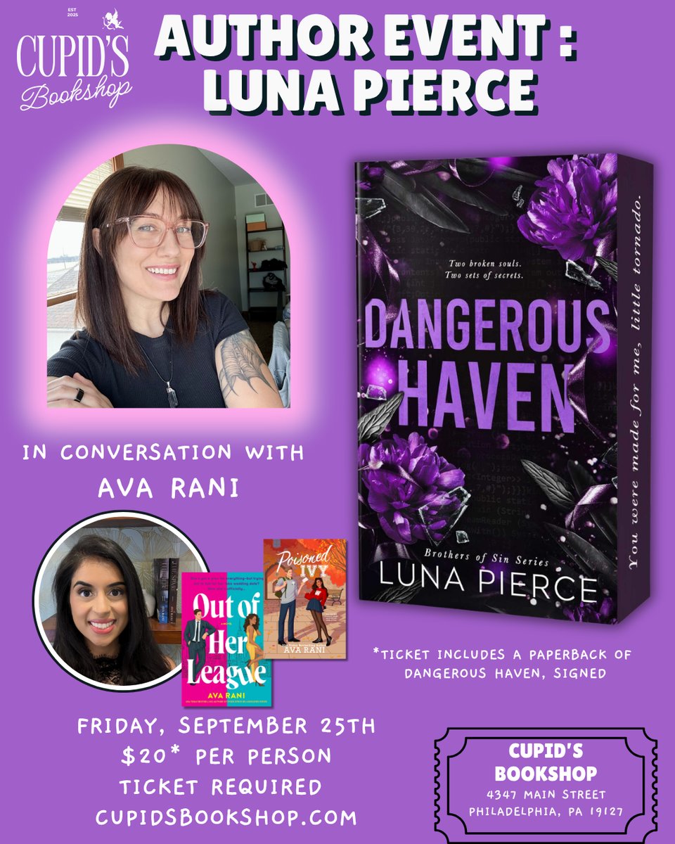event flyer with book cover