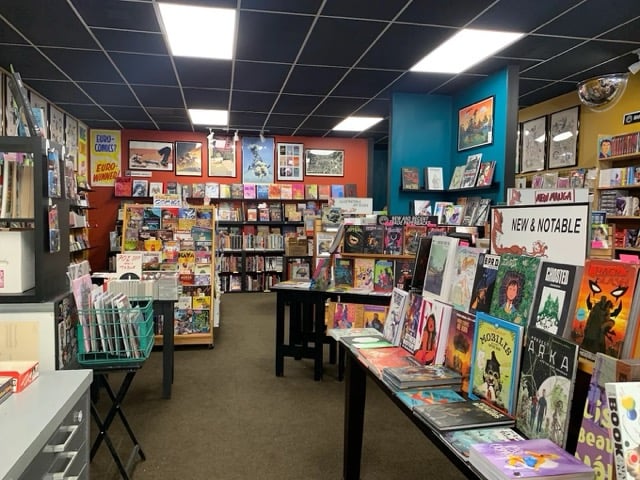 Interior photo of the bookstore