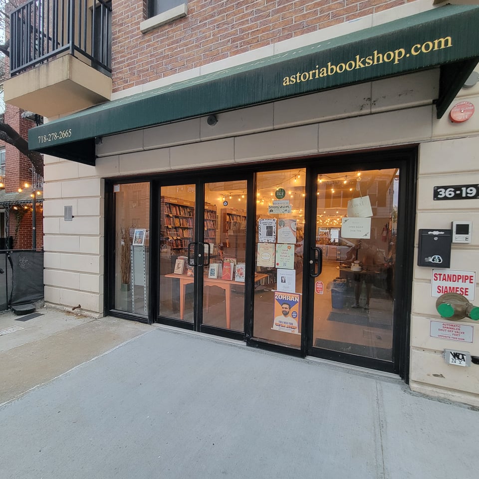 Astoria Bookshop's storefront in Astoria, Queens.