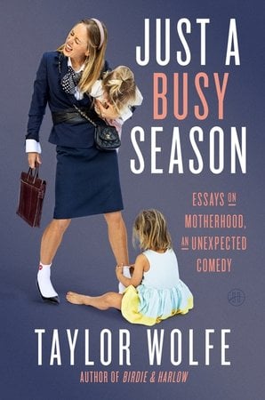 book cover featuring author holding a child and a child hanging on her leg