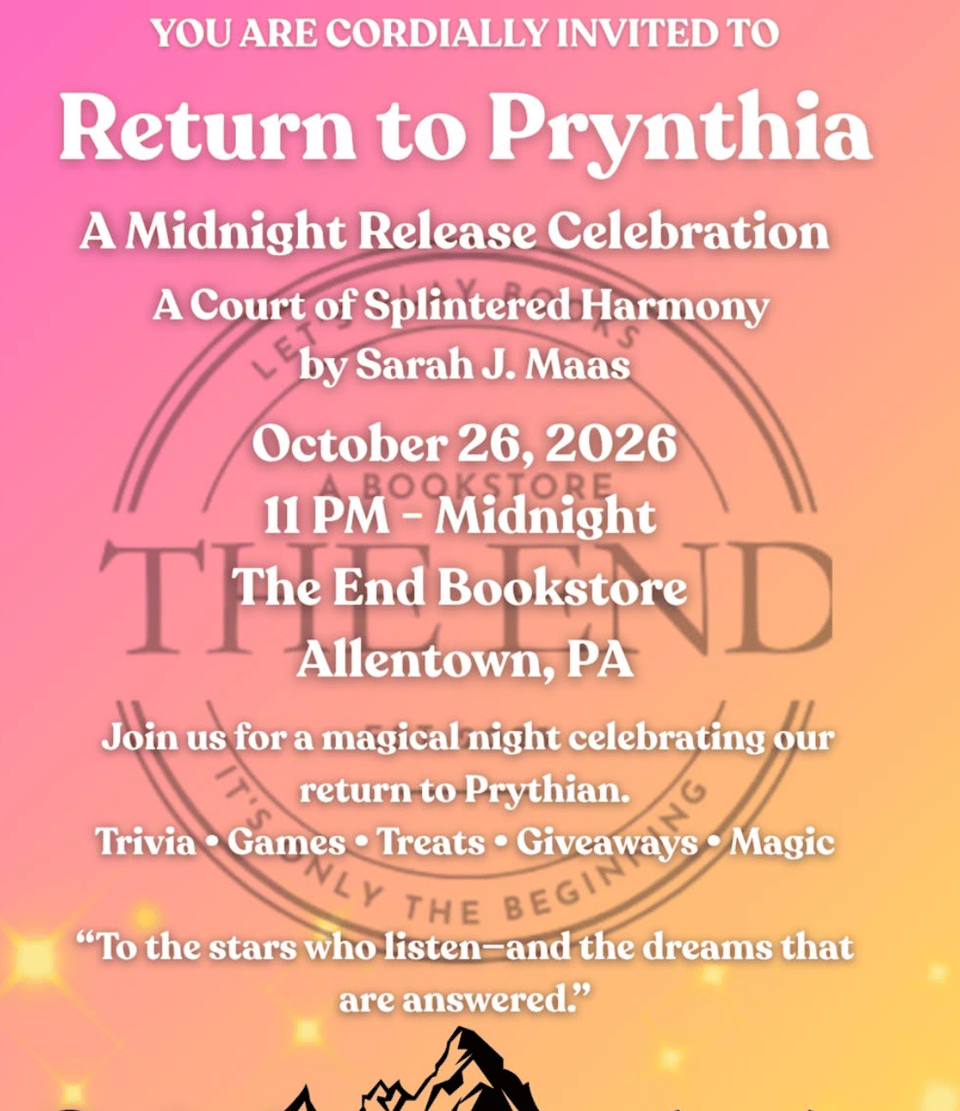 List of date/time over pinkish logo