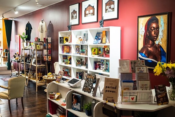 Interior photo of the bookstore