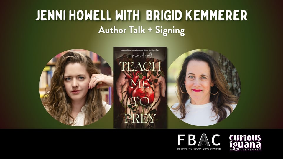 Promotional image for Jenni Howell featuring headshots of the author and moderator and the book cover image.